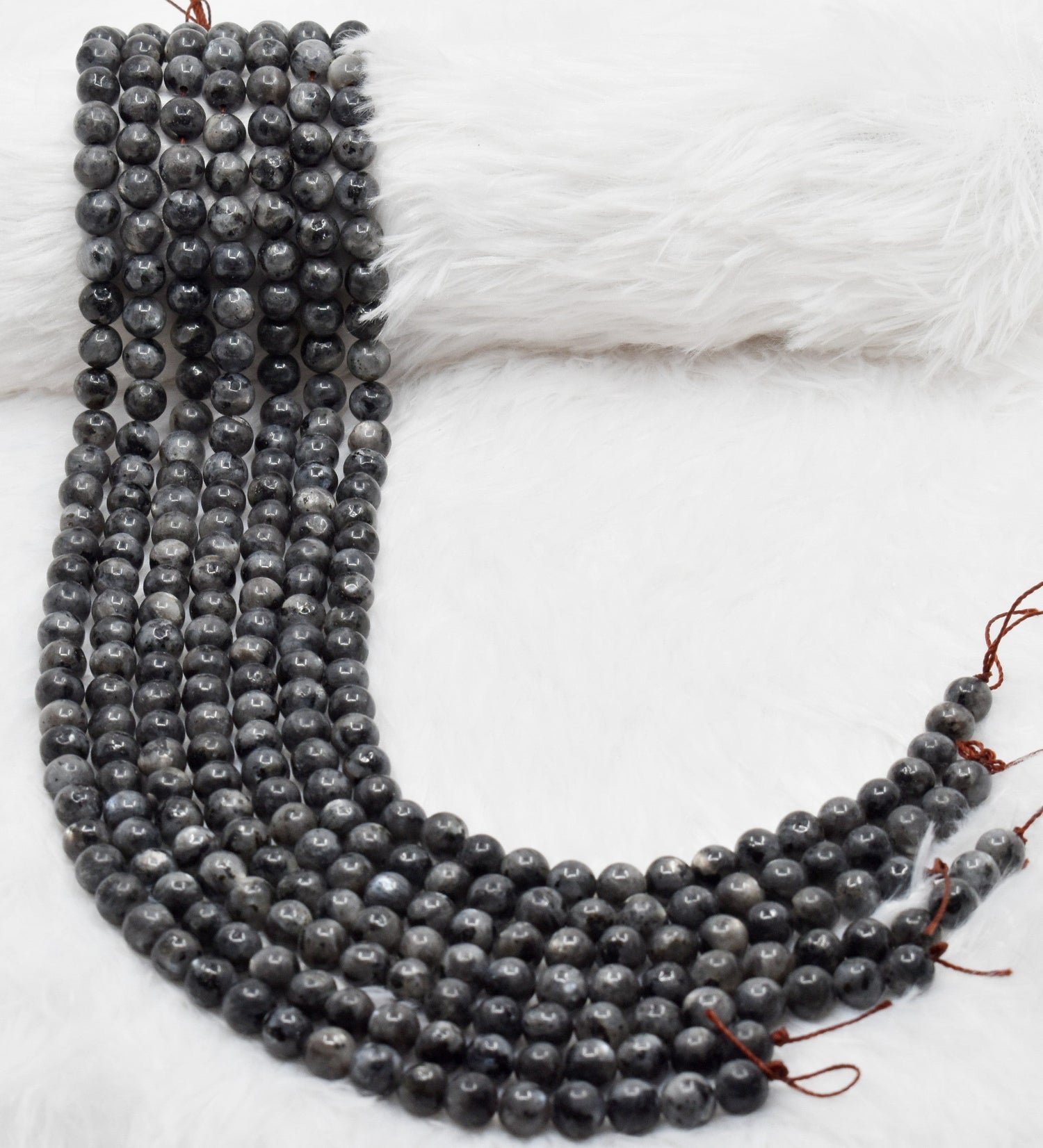 Natural Black Labradorite Round Beads