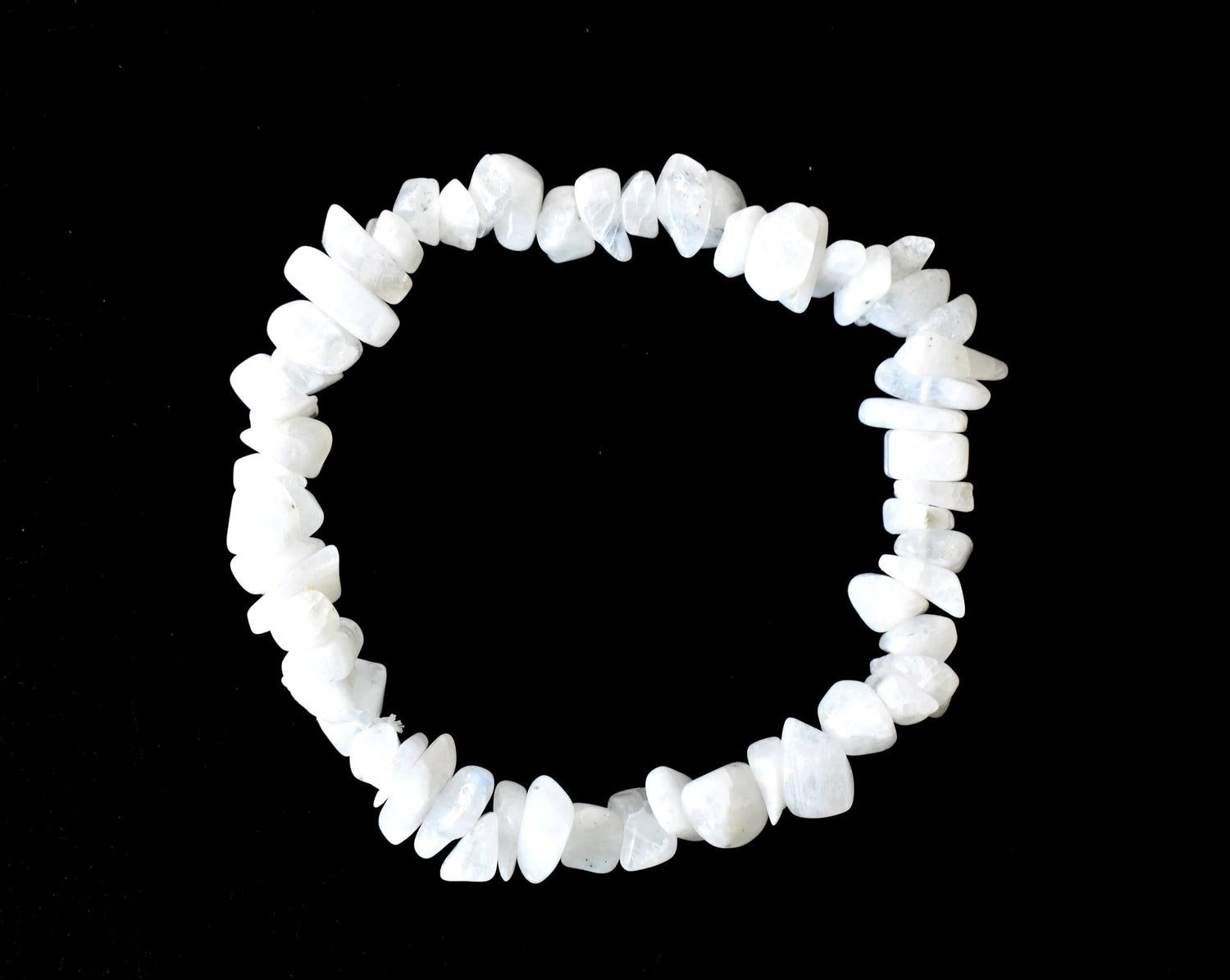 White Rainbow Moonstone Chip Bracelet