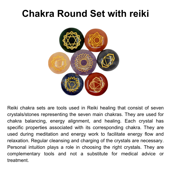 Round Reiki 7Chakra Stones Set, Chakra Set