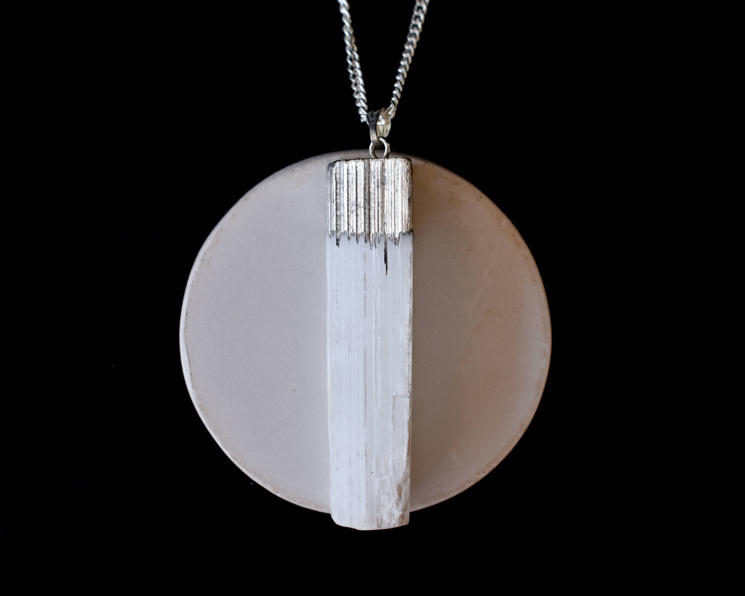 Selenite Rough Stone Pendant