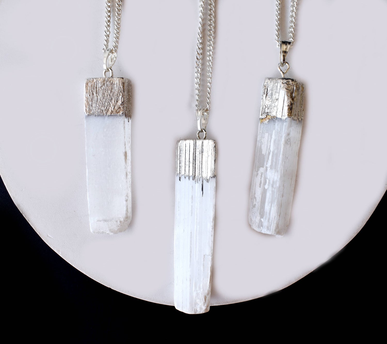 Selenite Rough Stone Pendant