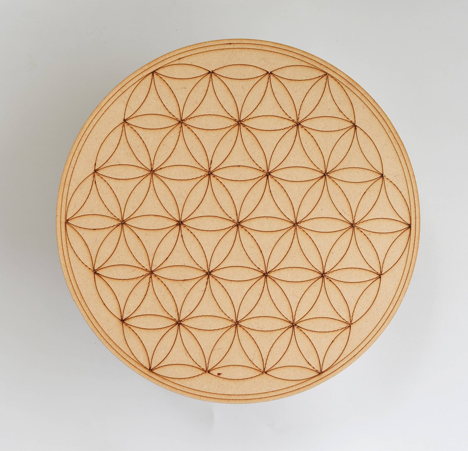 Tree of Life Crystal Grid Board, 6" Wooden Crystal Grid Plate