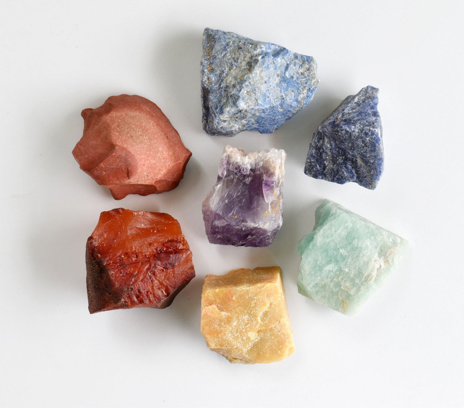 7Chakra Rough Stones Set, Chakra Crystals Set