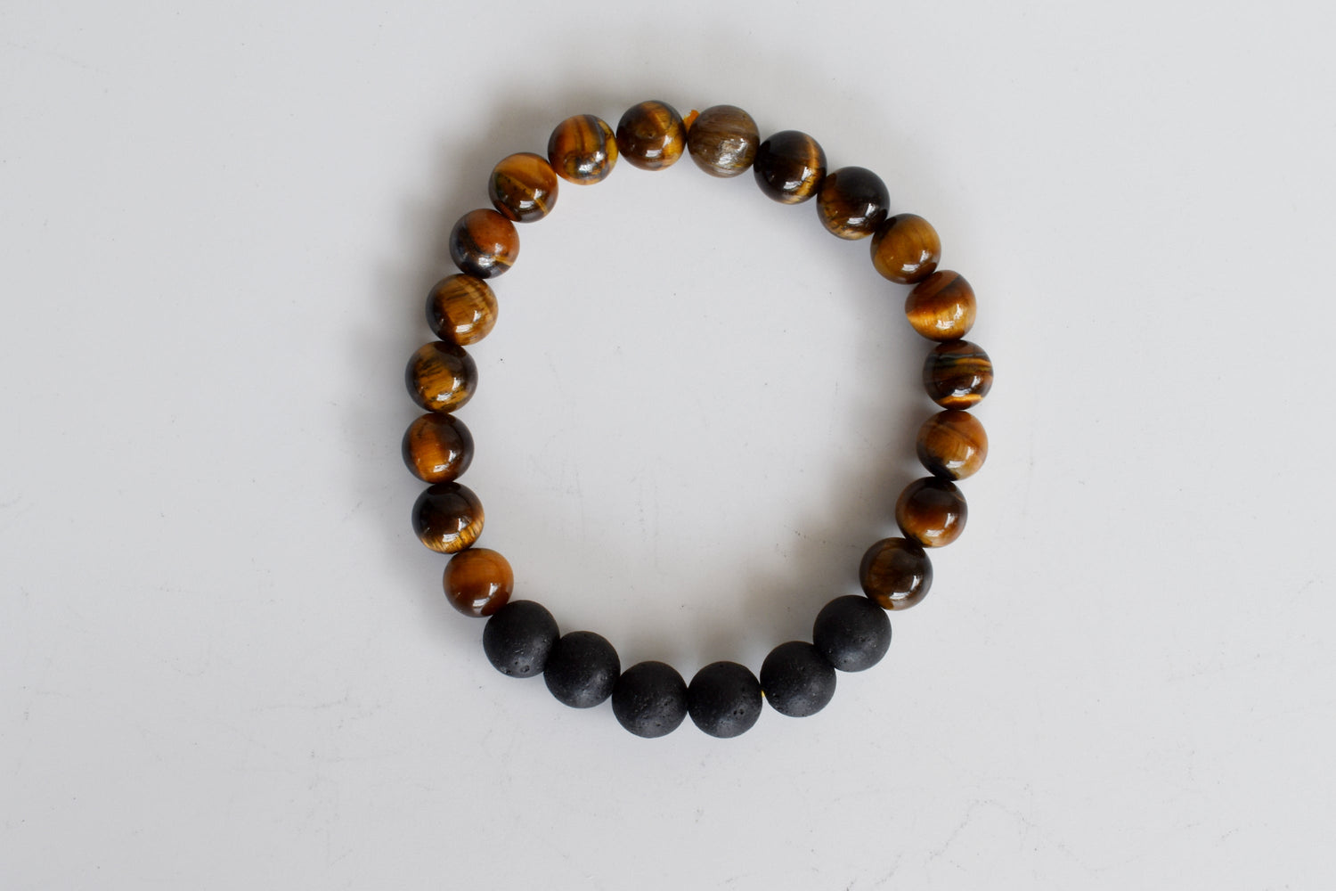 Tiger Eye Diffuser Bracelet With Lava Beads