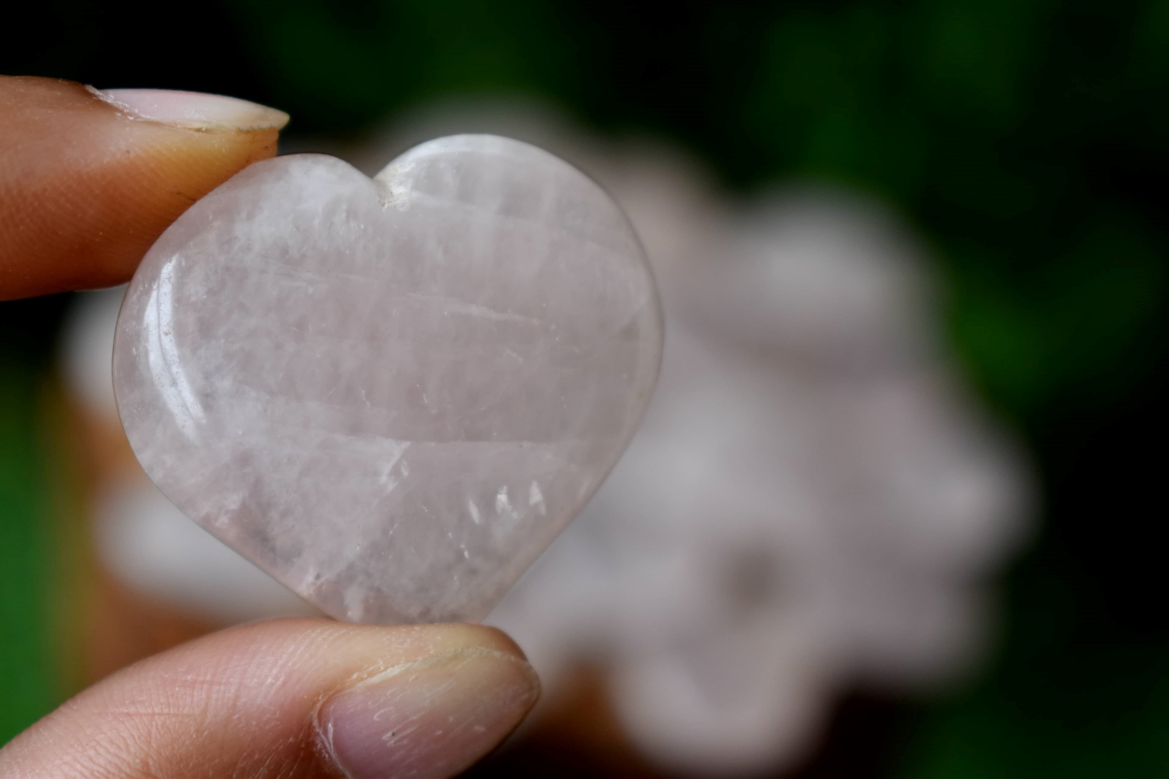 1 Inch Rose Quartz Heart, Puffy Mini Pocket Stone Heart