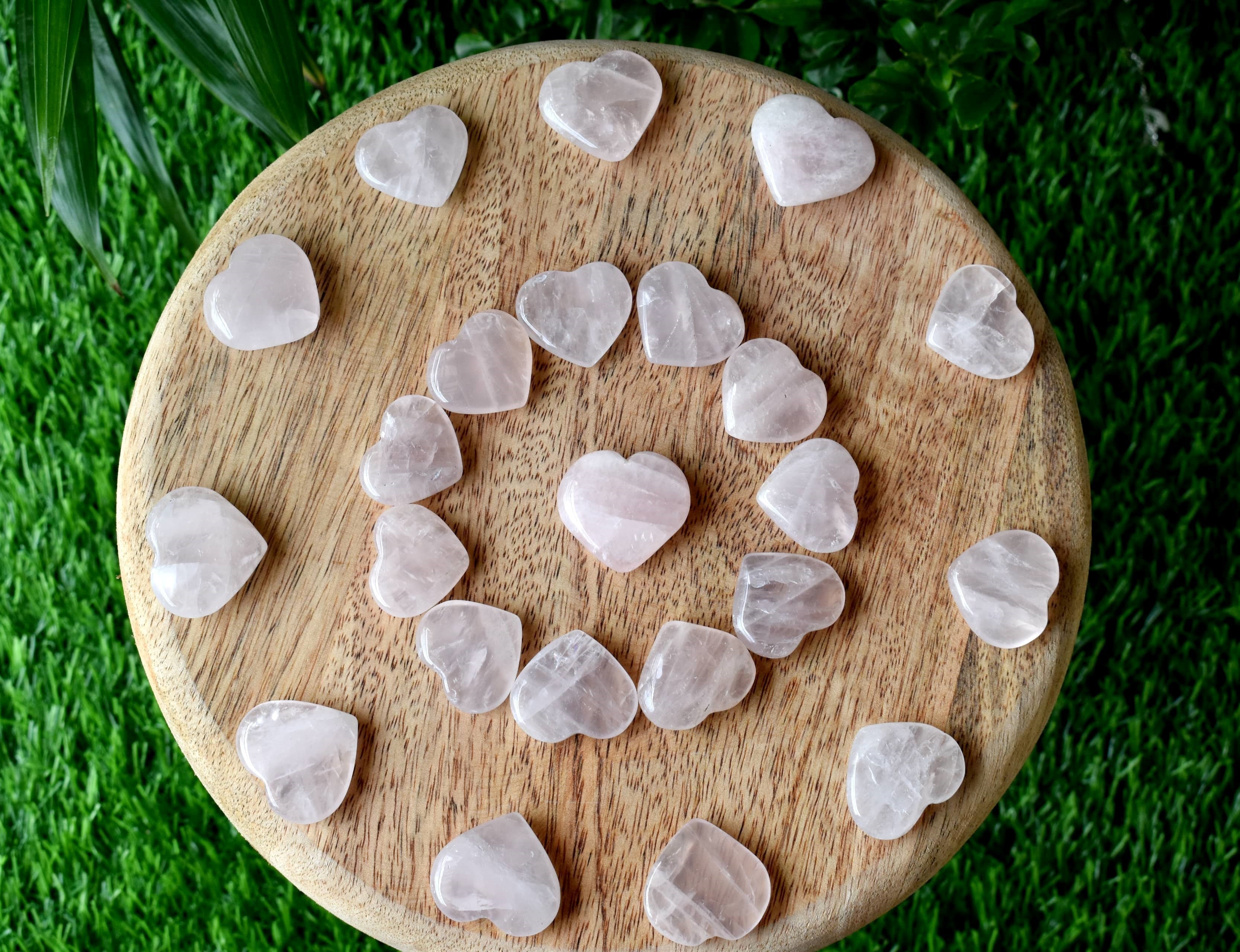 1 Inch Rose Quartz Heart, Puffy Mini Pocket Stone Heart