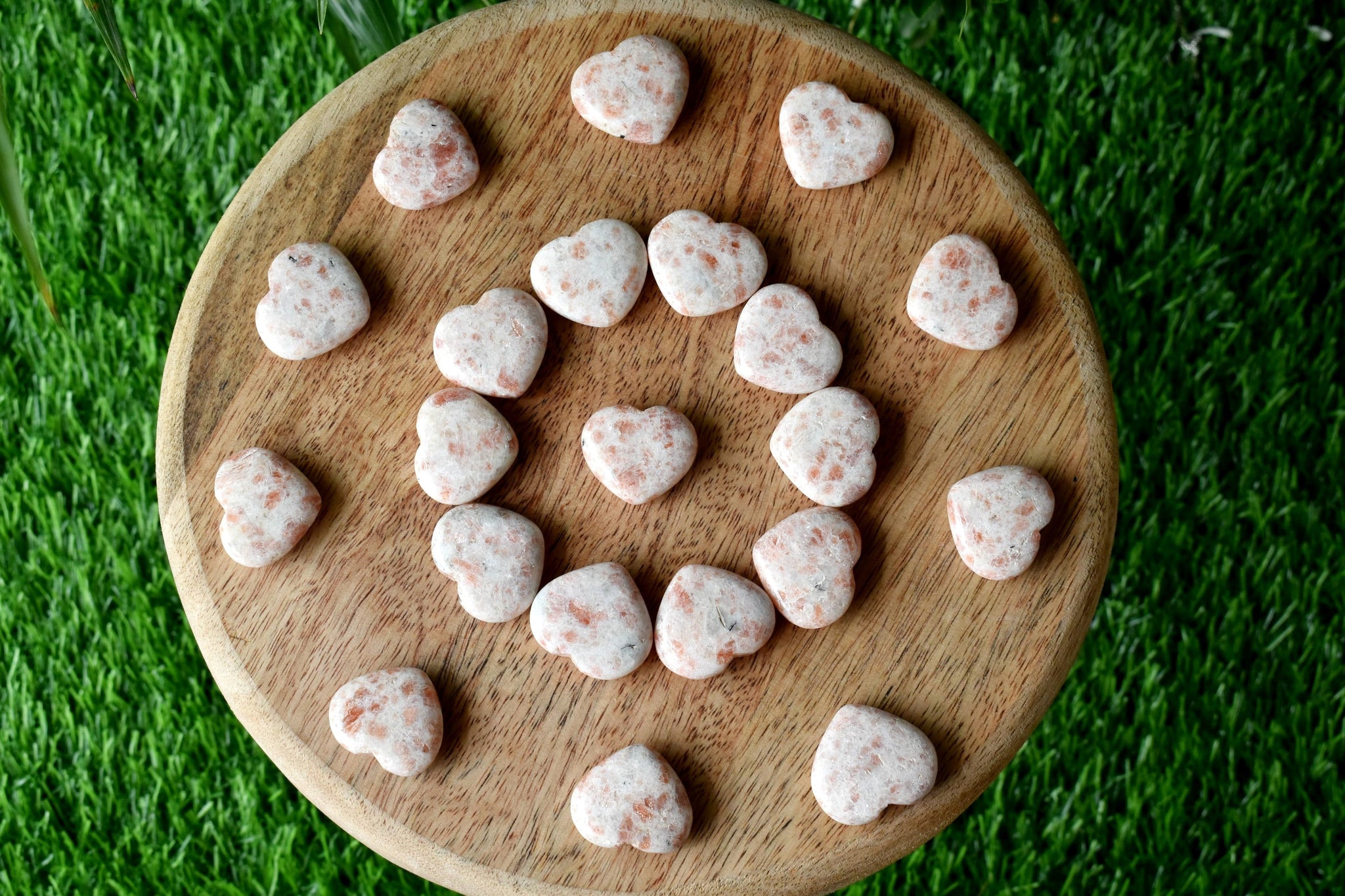 1 Inch Sunstone Heart, Puffy Mini Pocket Stone Heart