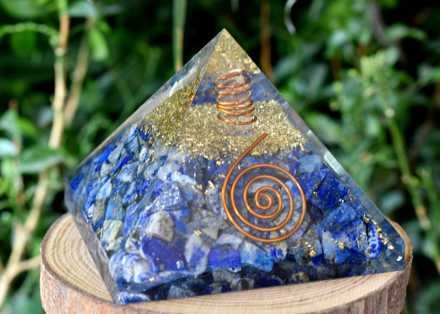 Lapis Lazuli Orgone pyramid, Clear Quartz Crystal Pencil