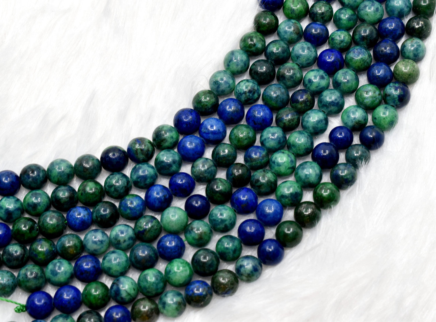 Natural Azurite Malachite Round Beads