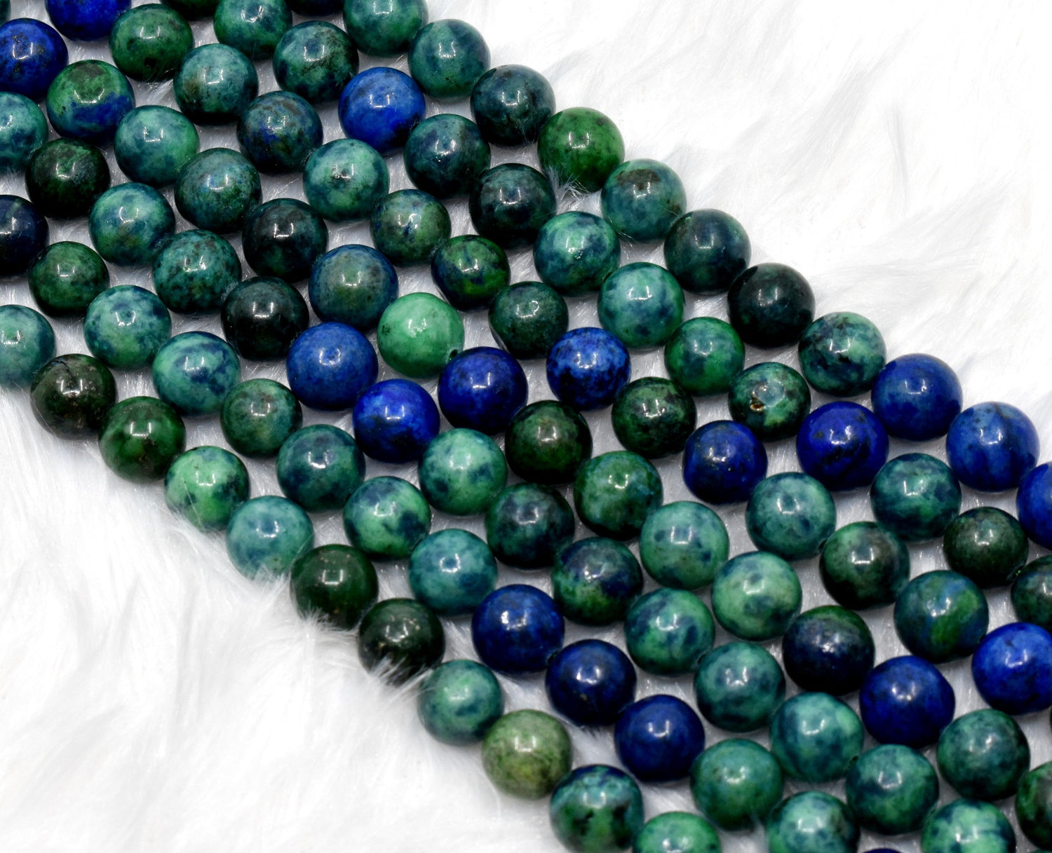 Natural Azurite Malachite Round Beads