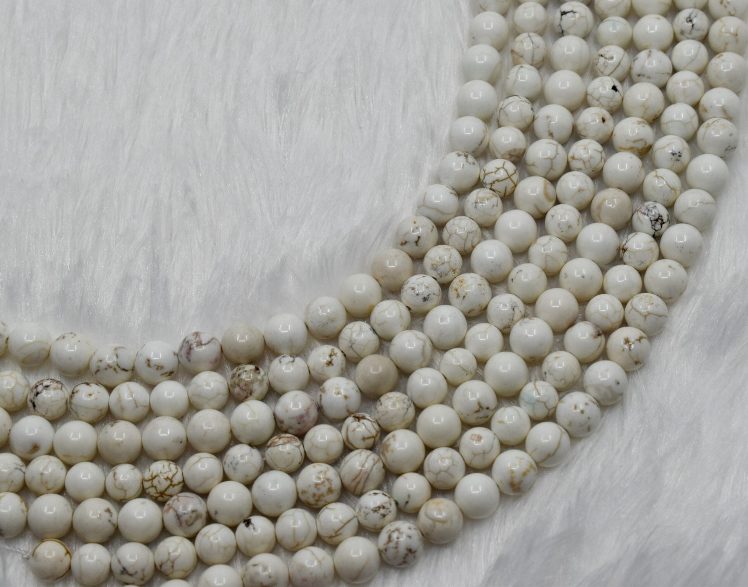 Natural Copper Howlite Round Beads