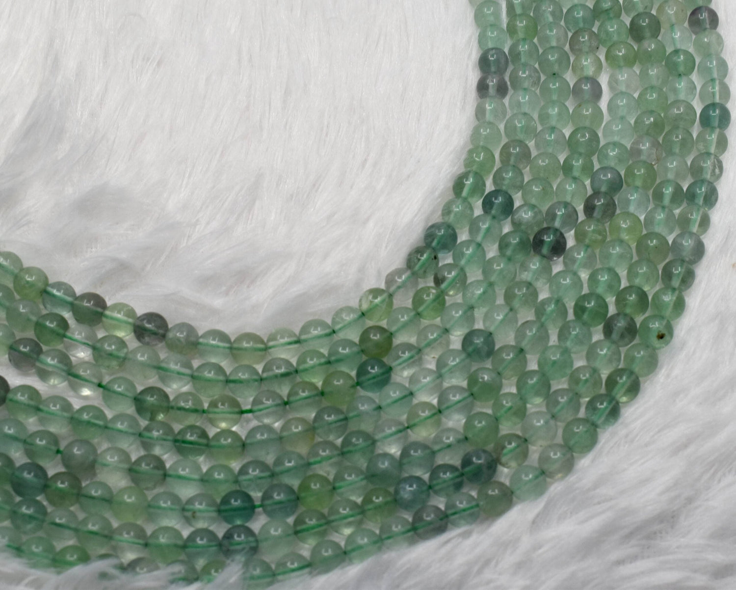 Green Fluorite Round Beads