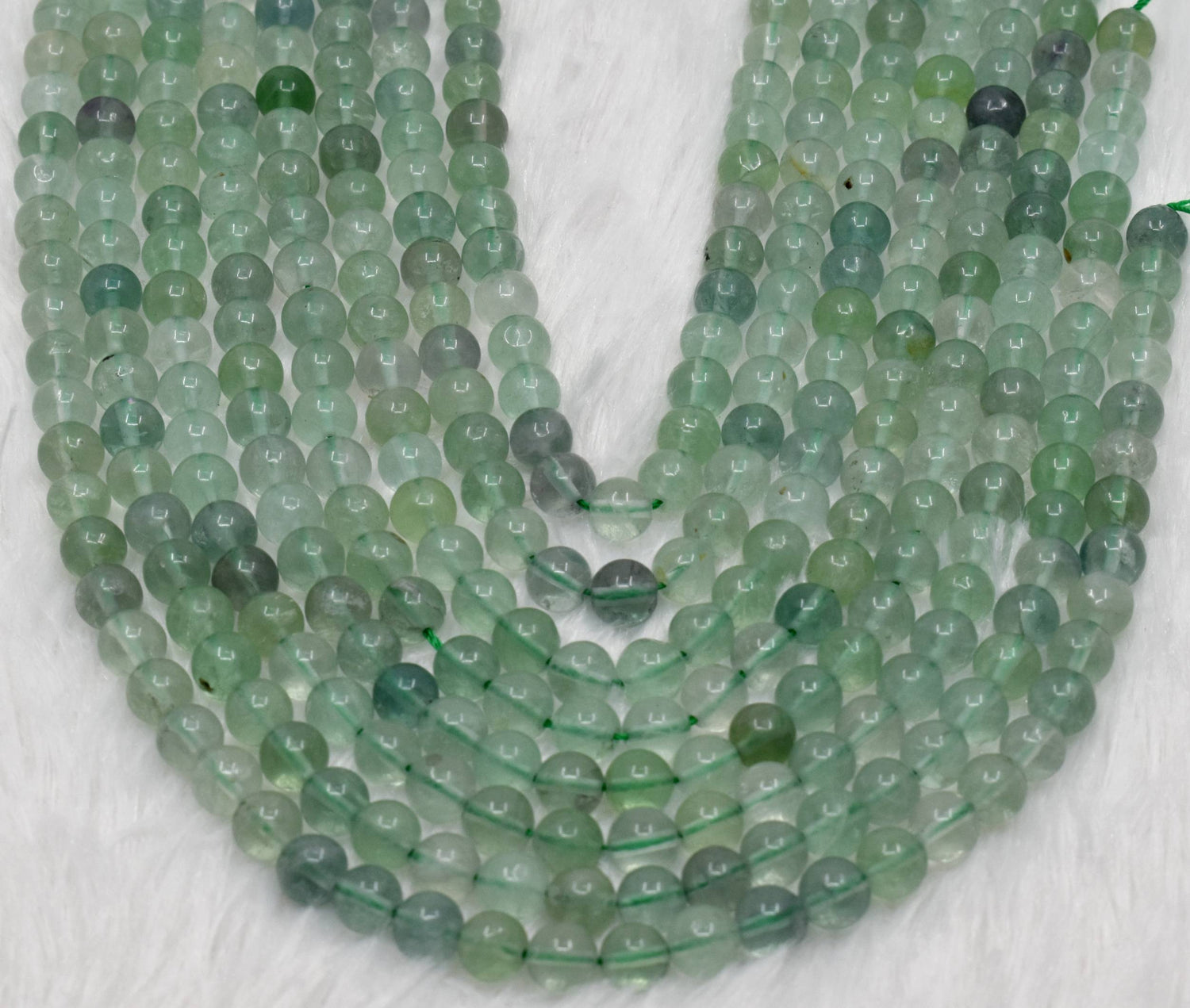 Green Fluorite Round Beads