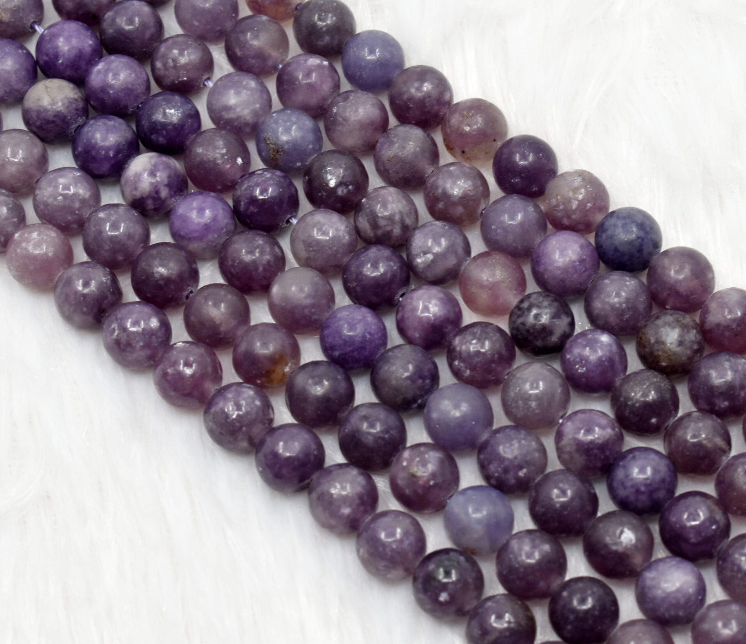 Lepidolite Beads, Natural Round Crystal Beads 6mm to 10mm