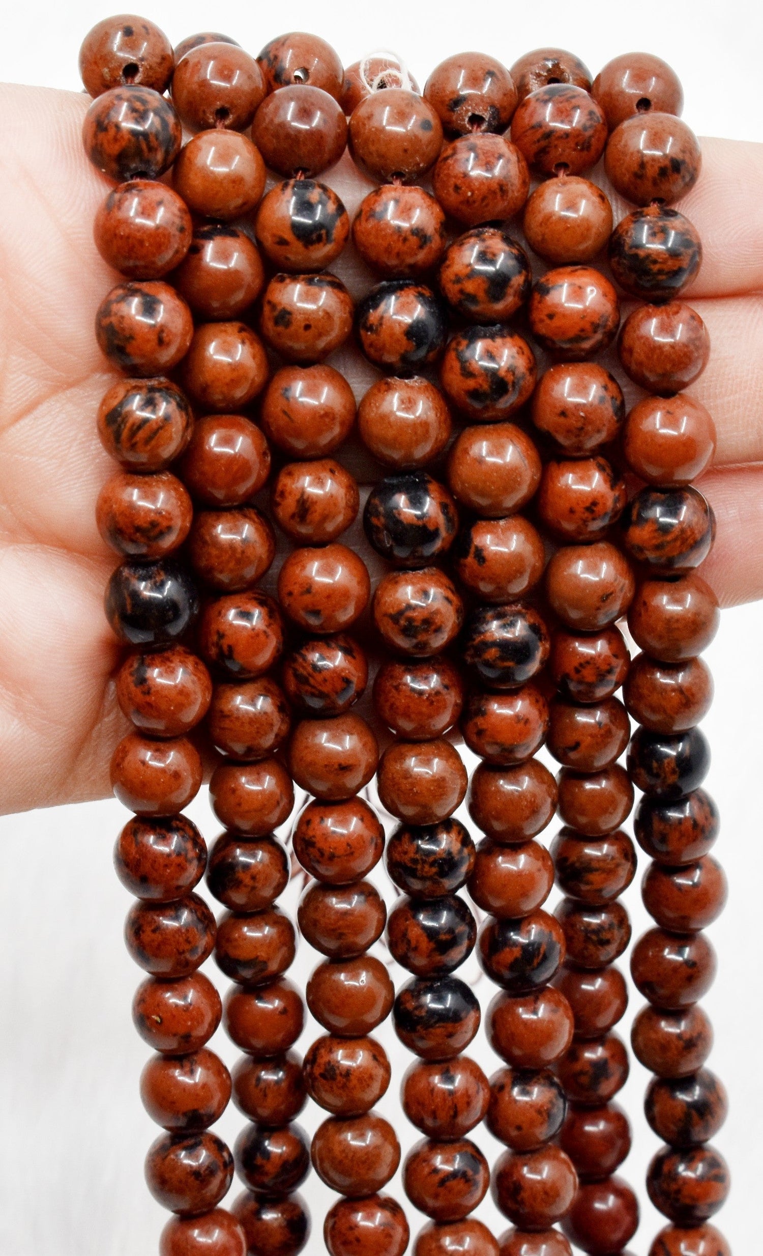Mahogany Obsidian Round Beads