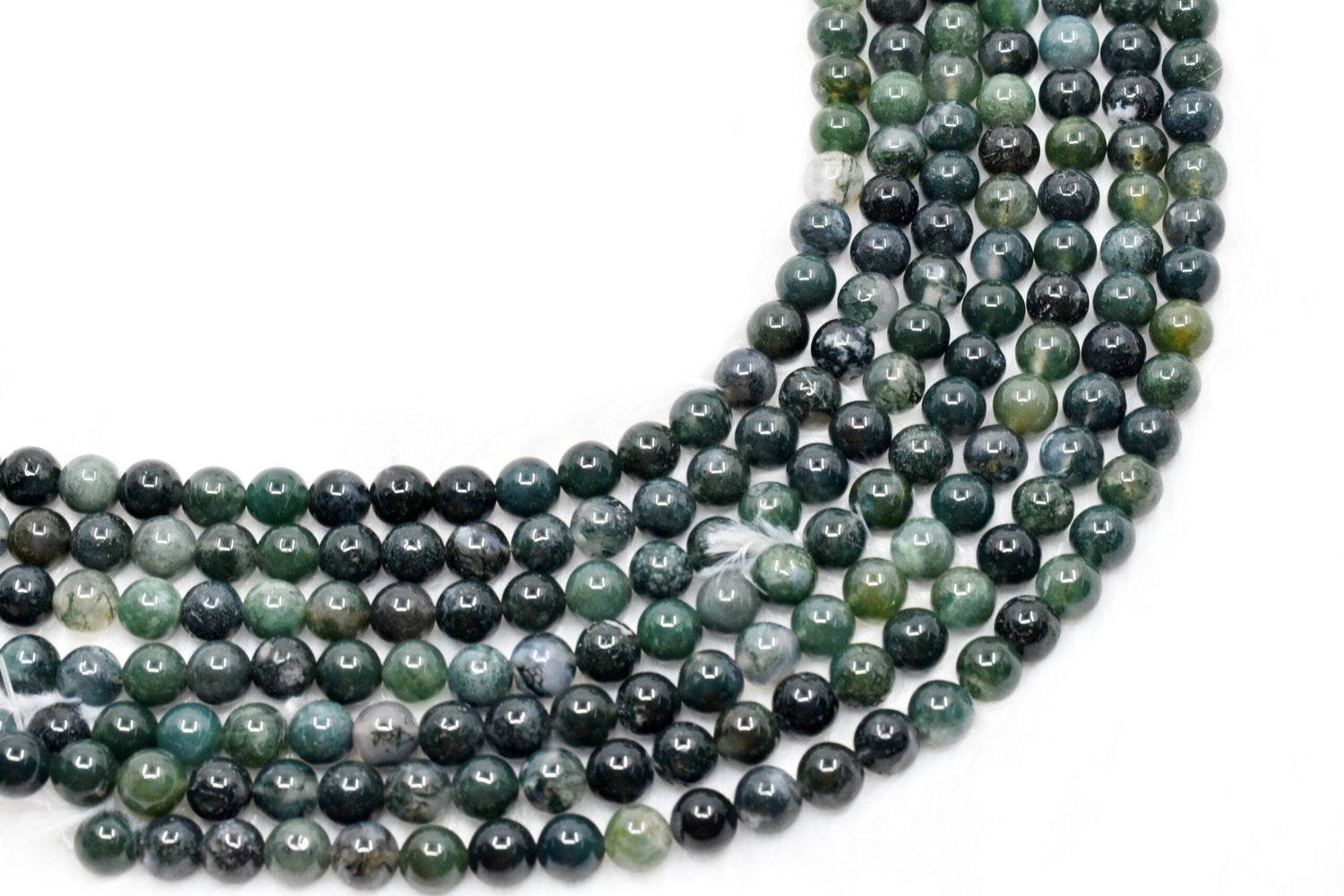 Moss Agate Round Beads