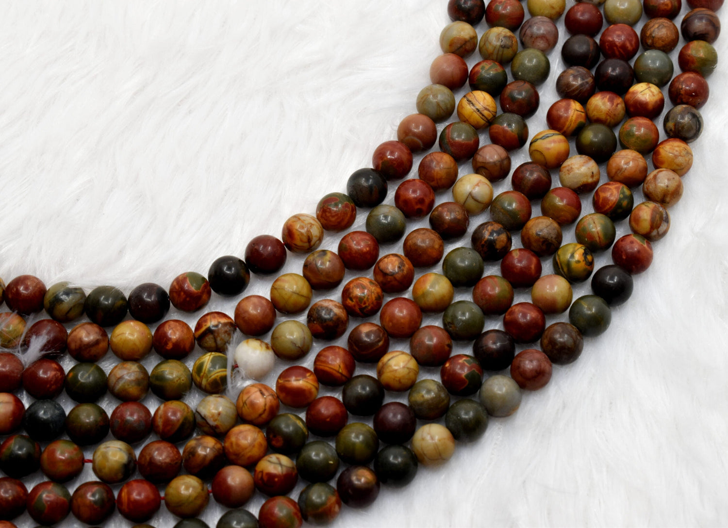 Multi Picasso Jasper Round Beads