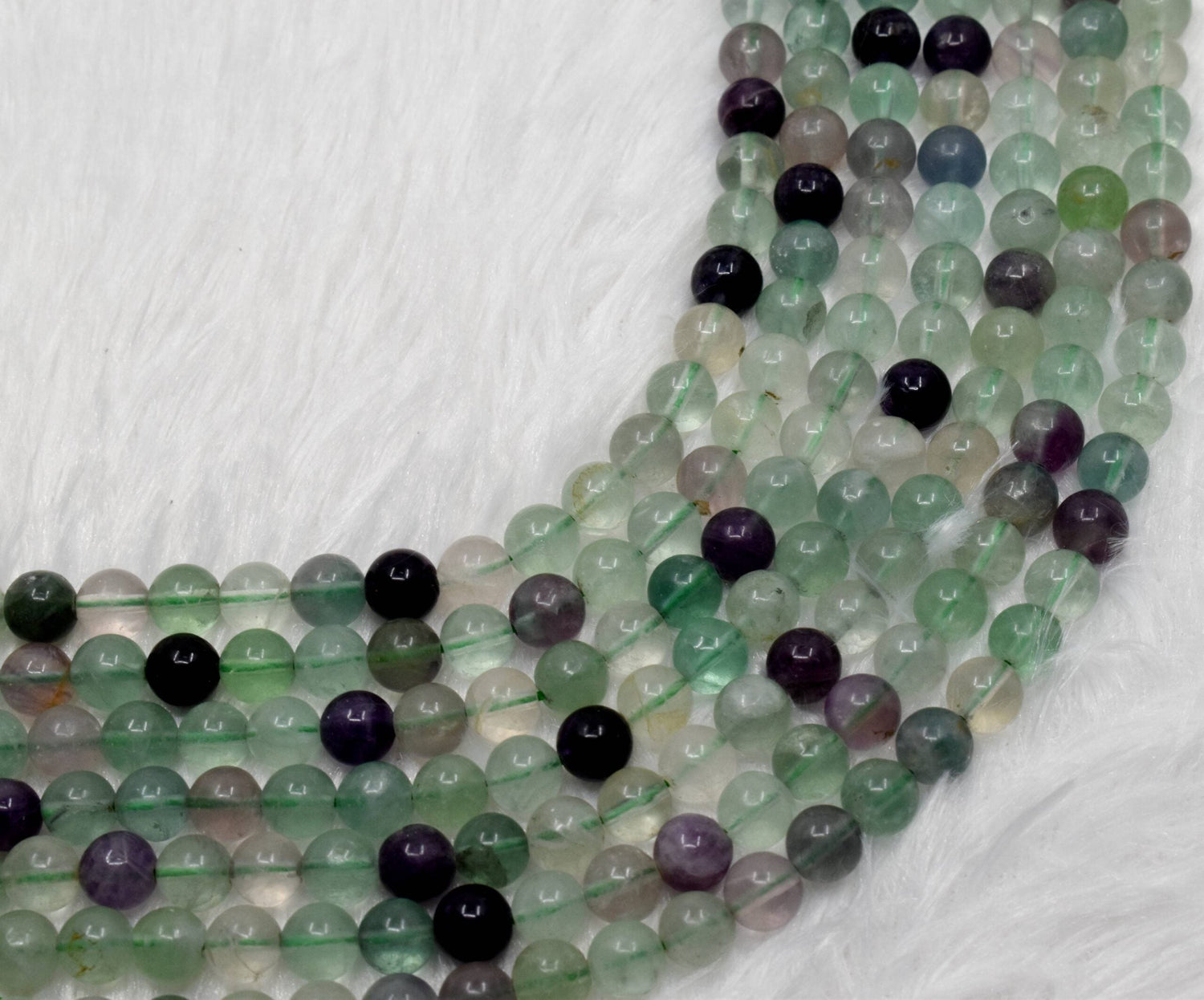 Multi Fluorite Round Beads