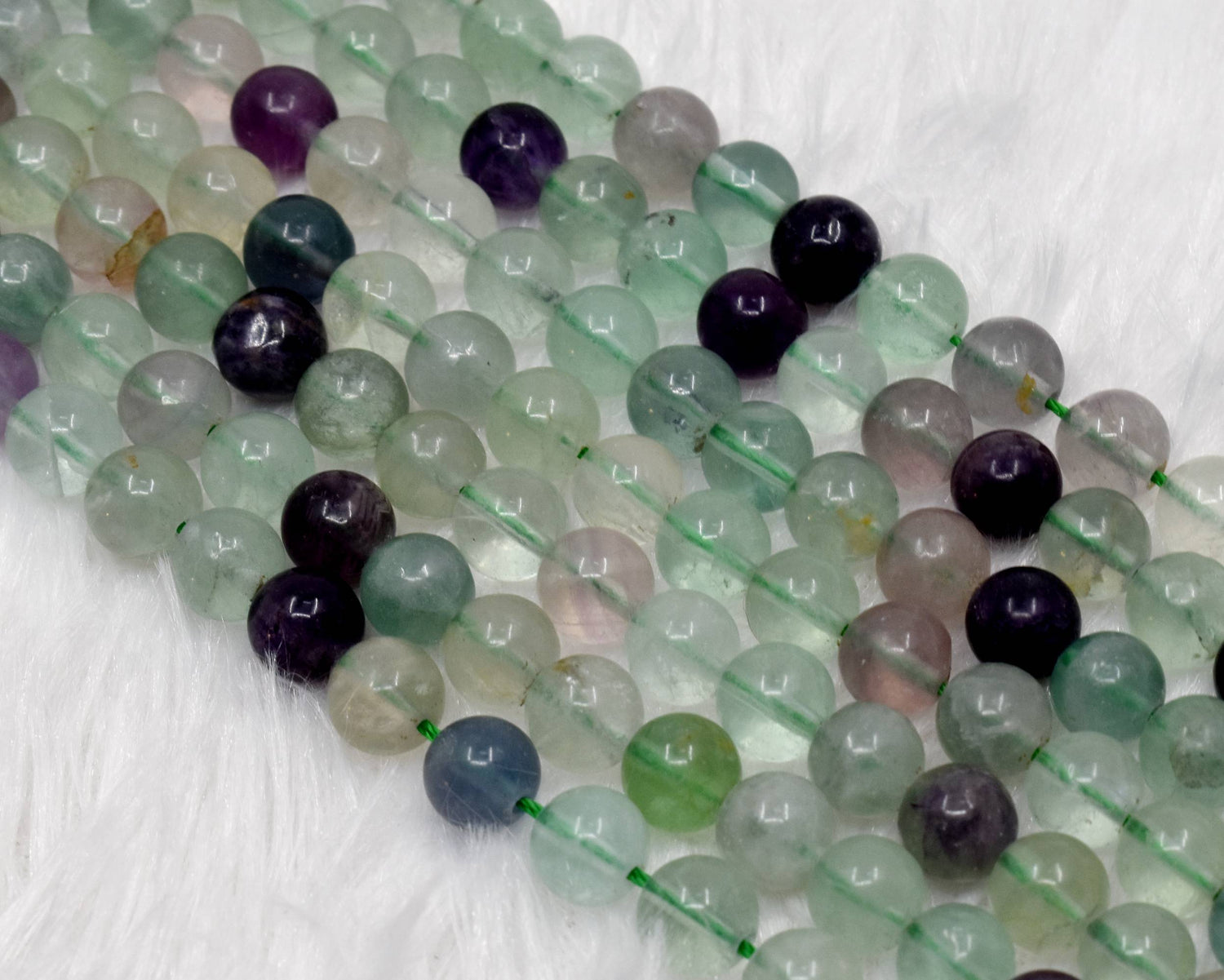 Multi Fluorite Round Beads