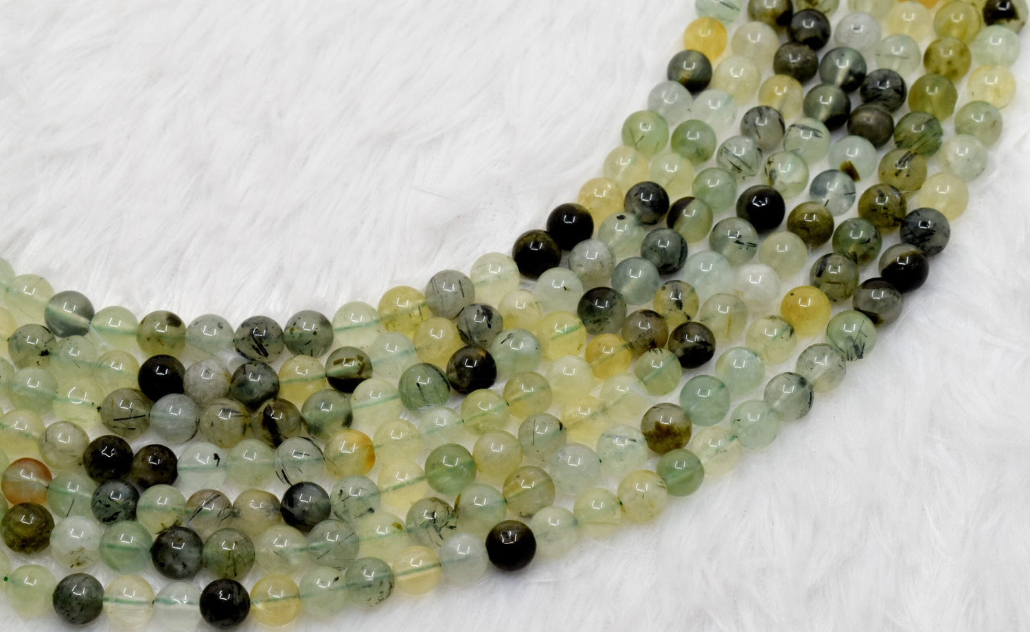 Natural Prehnite Round Beads