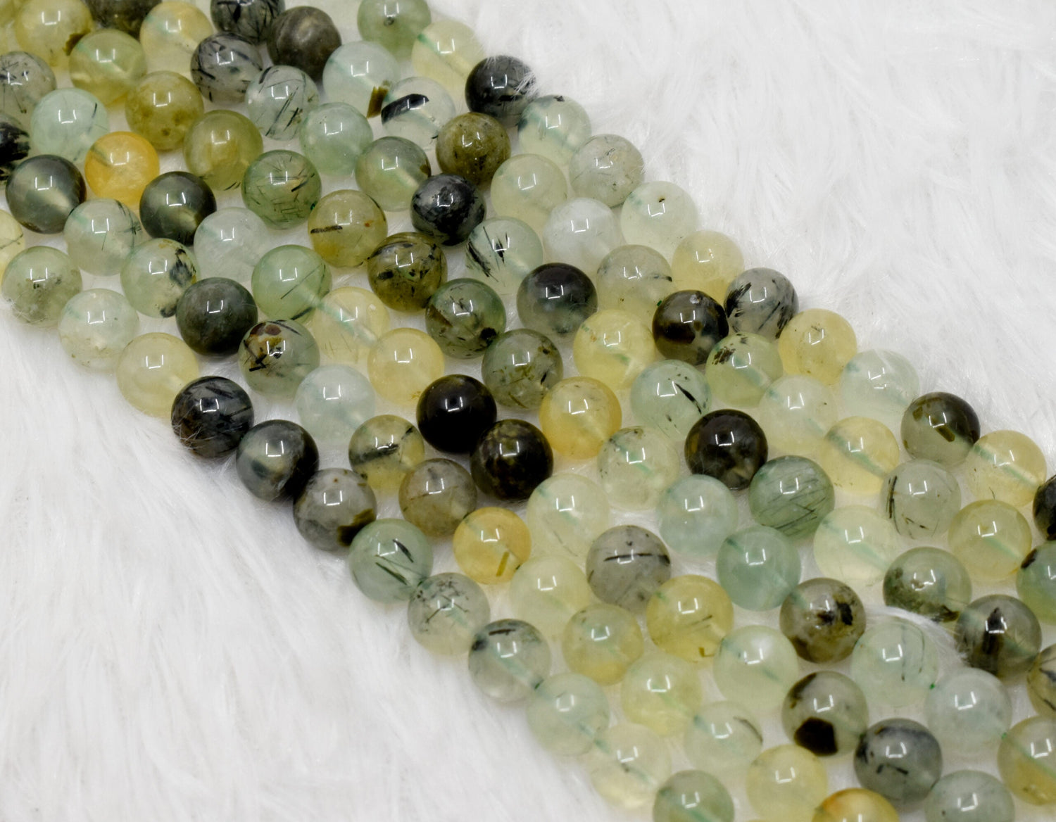 Natural Prehnite Round Beads