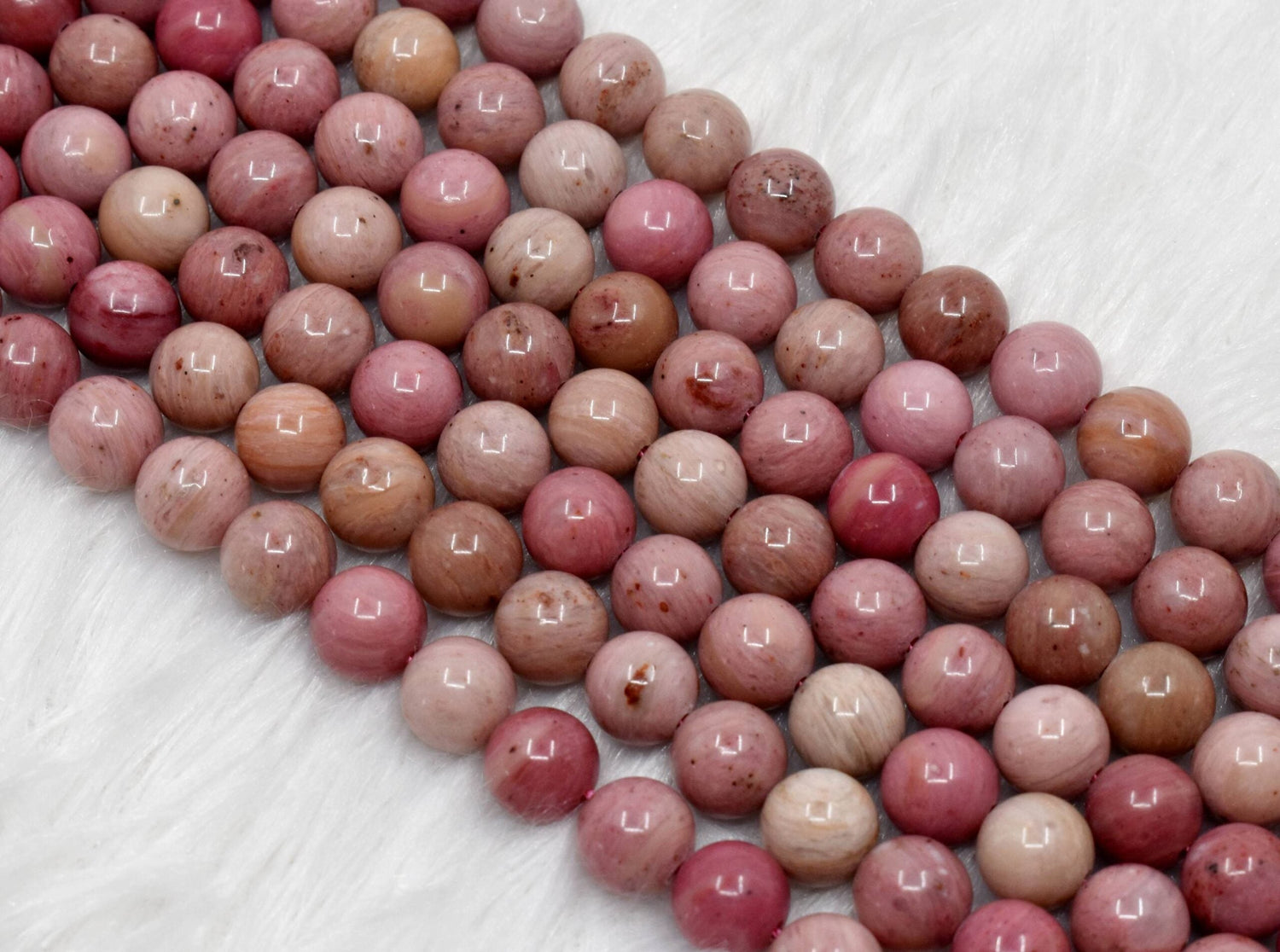 Rhodochrosite Round Beads
