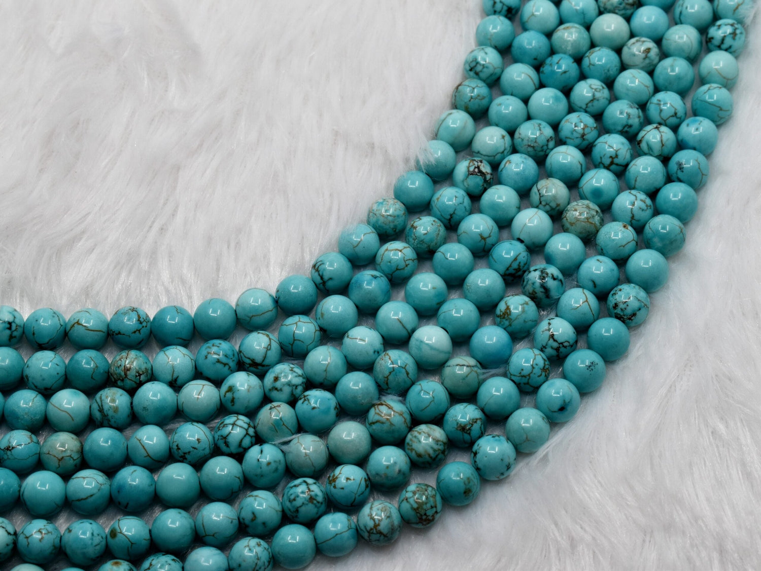 Natural Turquoise Howlite Round Beads