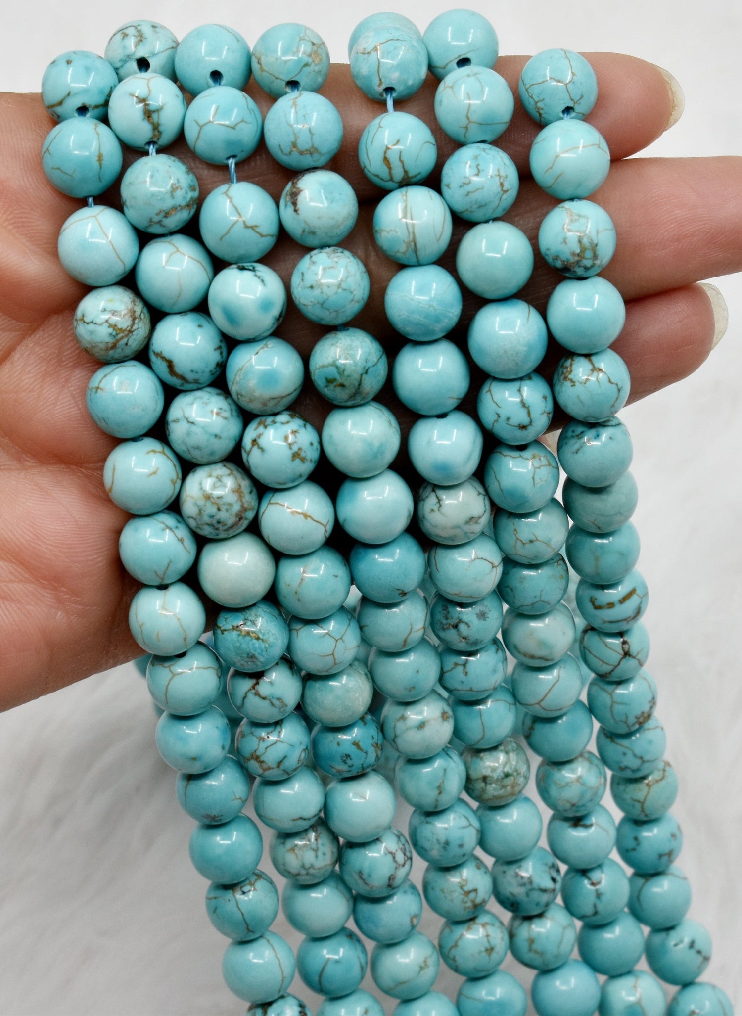 Natural Turquoise Howlite Round Beads