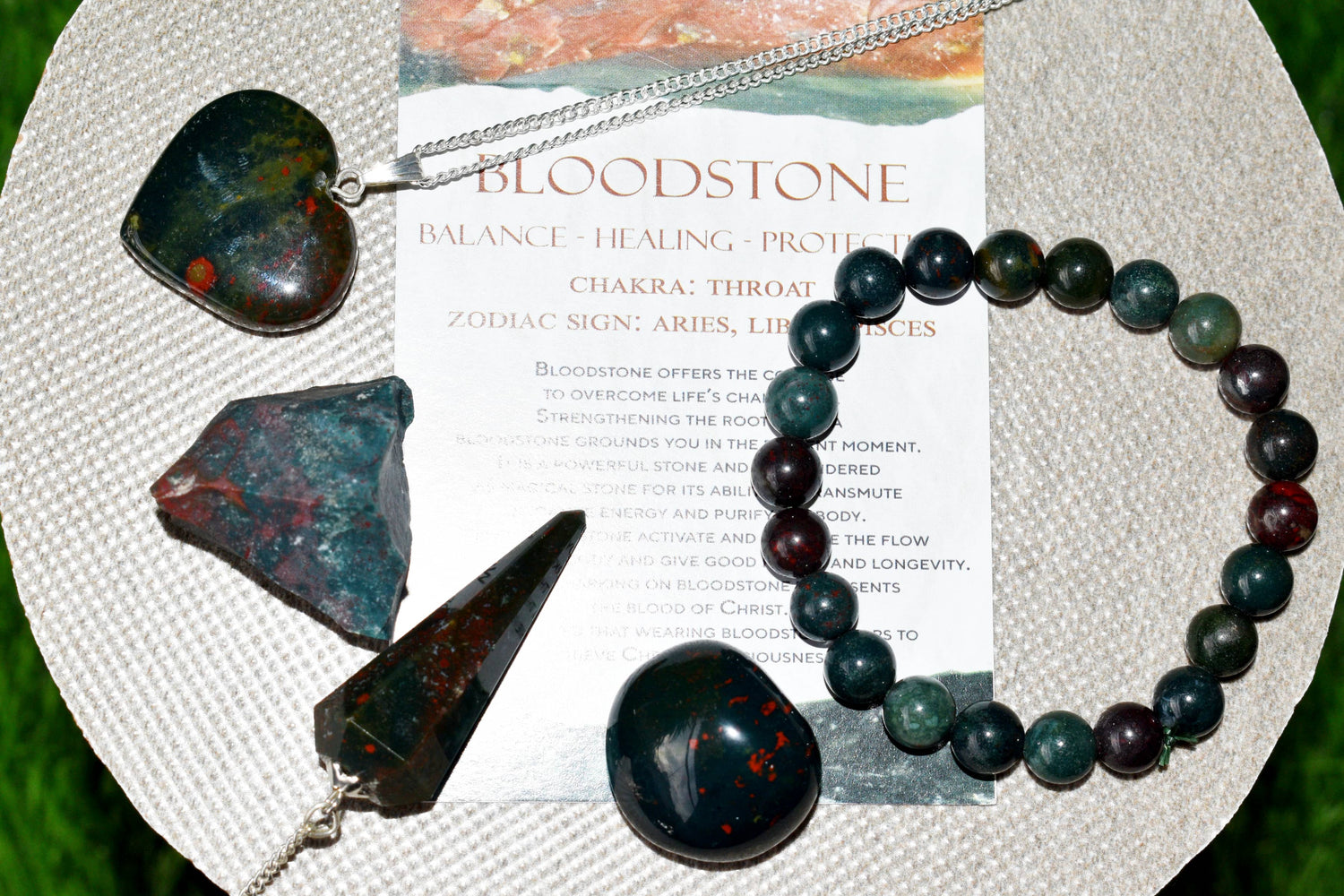 Bloodstone Crystal Gift Set, Real Polished Gemstones.