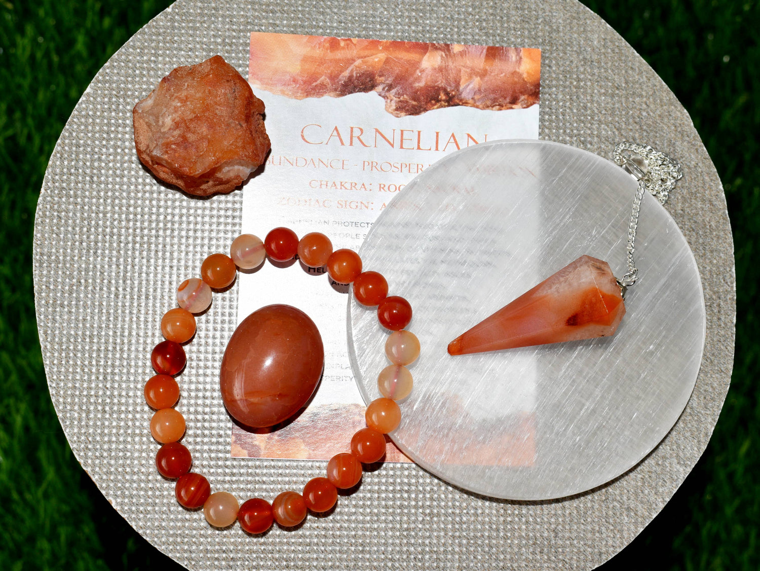 Carnelian Crystal Gift Set, Real Polished Gemstones.