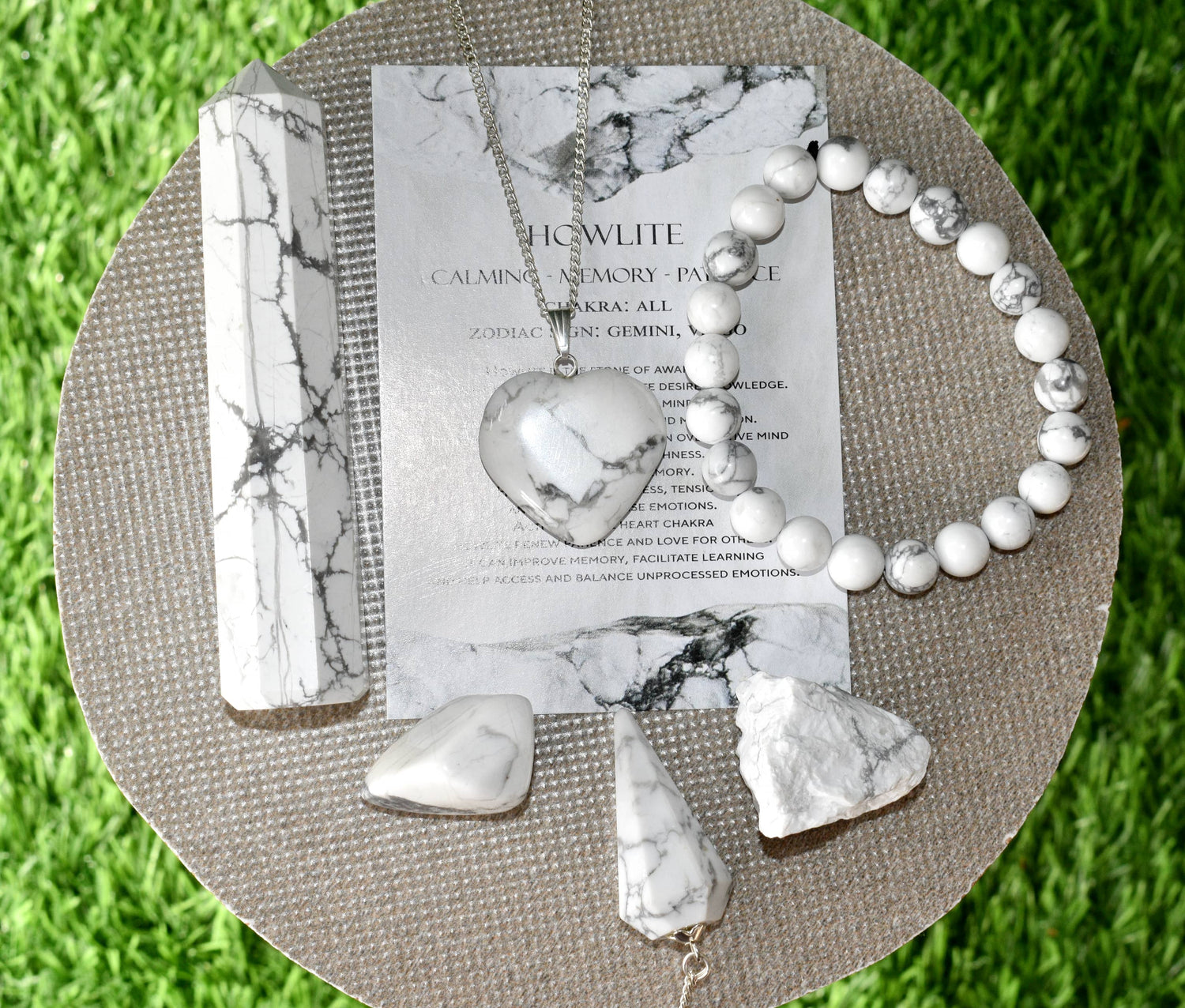 Howlite Crystal Gift Set, Real Polished Gemstones.