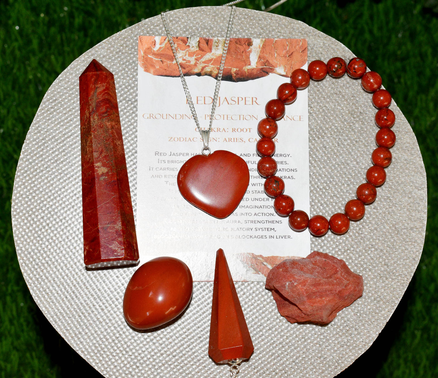 Red Jasper Crystal Gift Set, Real Polished Gemstones.