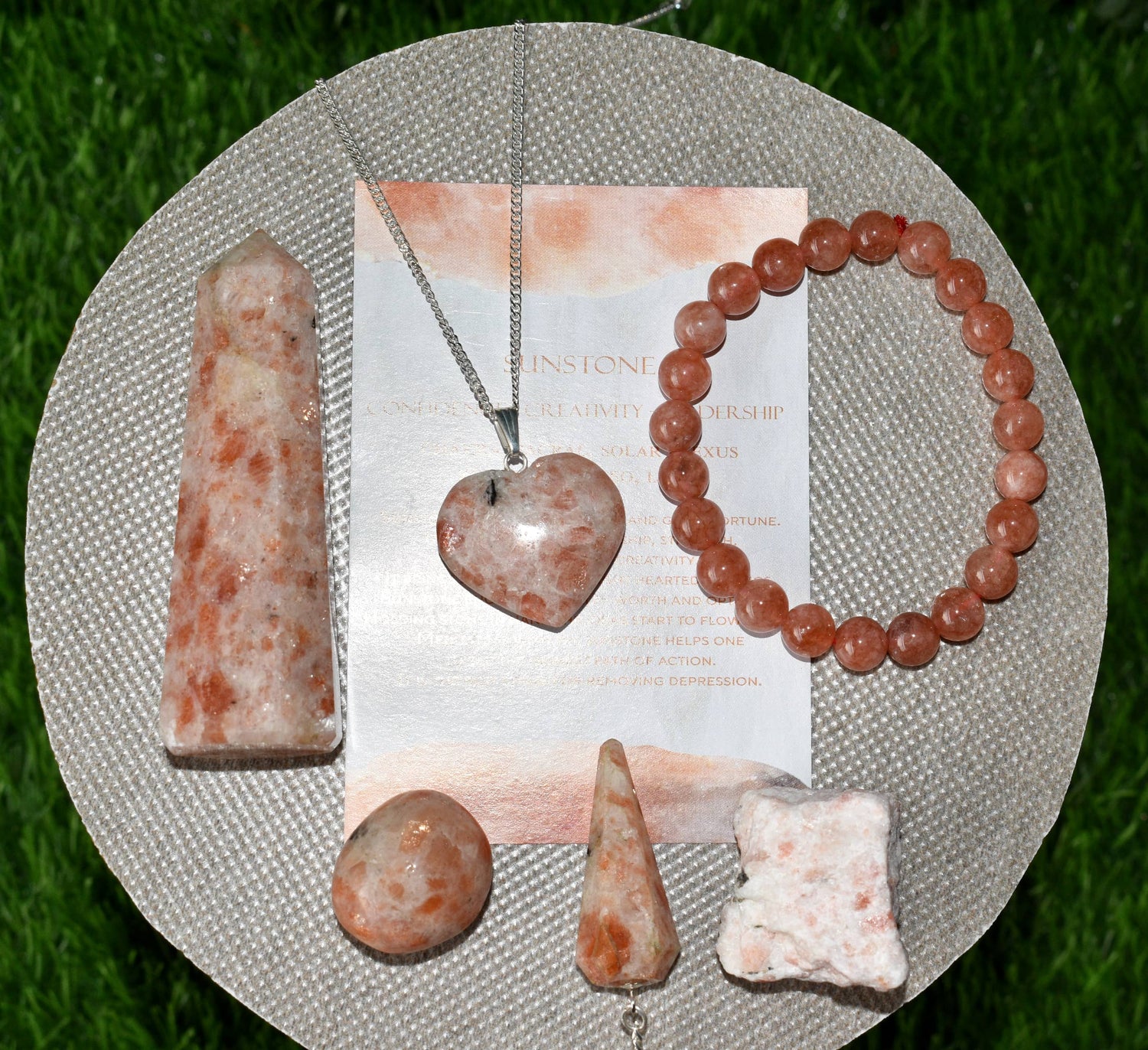 Sunstone Crystal Gift Set, Real Polished Gemstones.