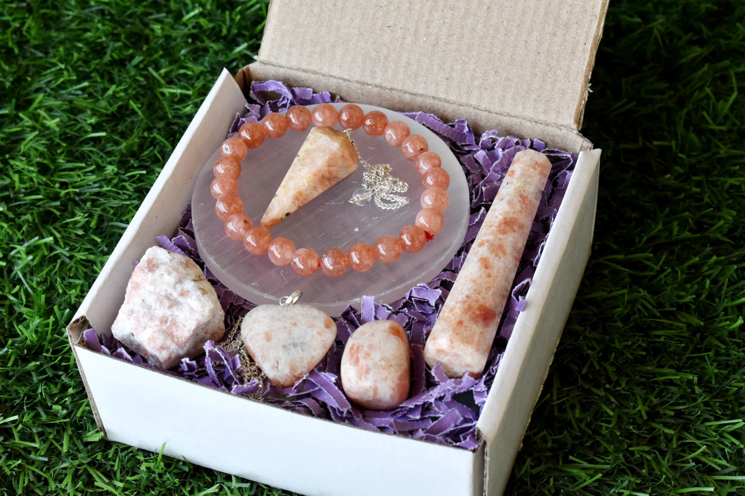 Sunstone Crystal Gift Set, Real Polished Gemstones.
