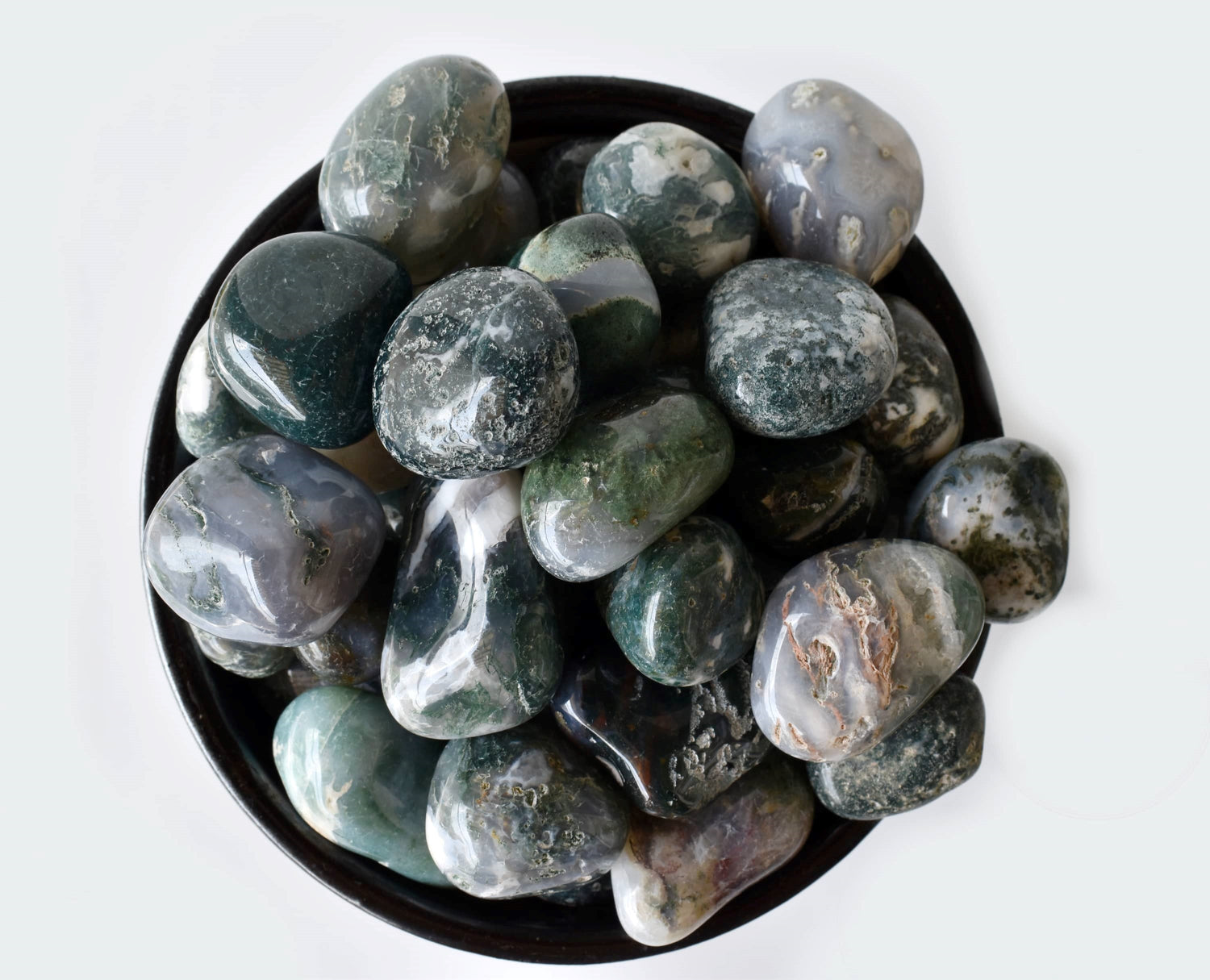 Moss Agate Tumbled Stones