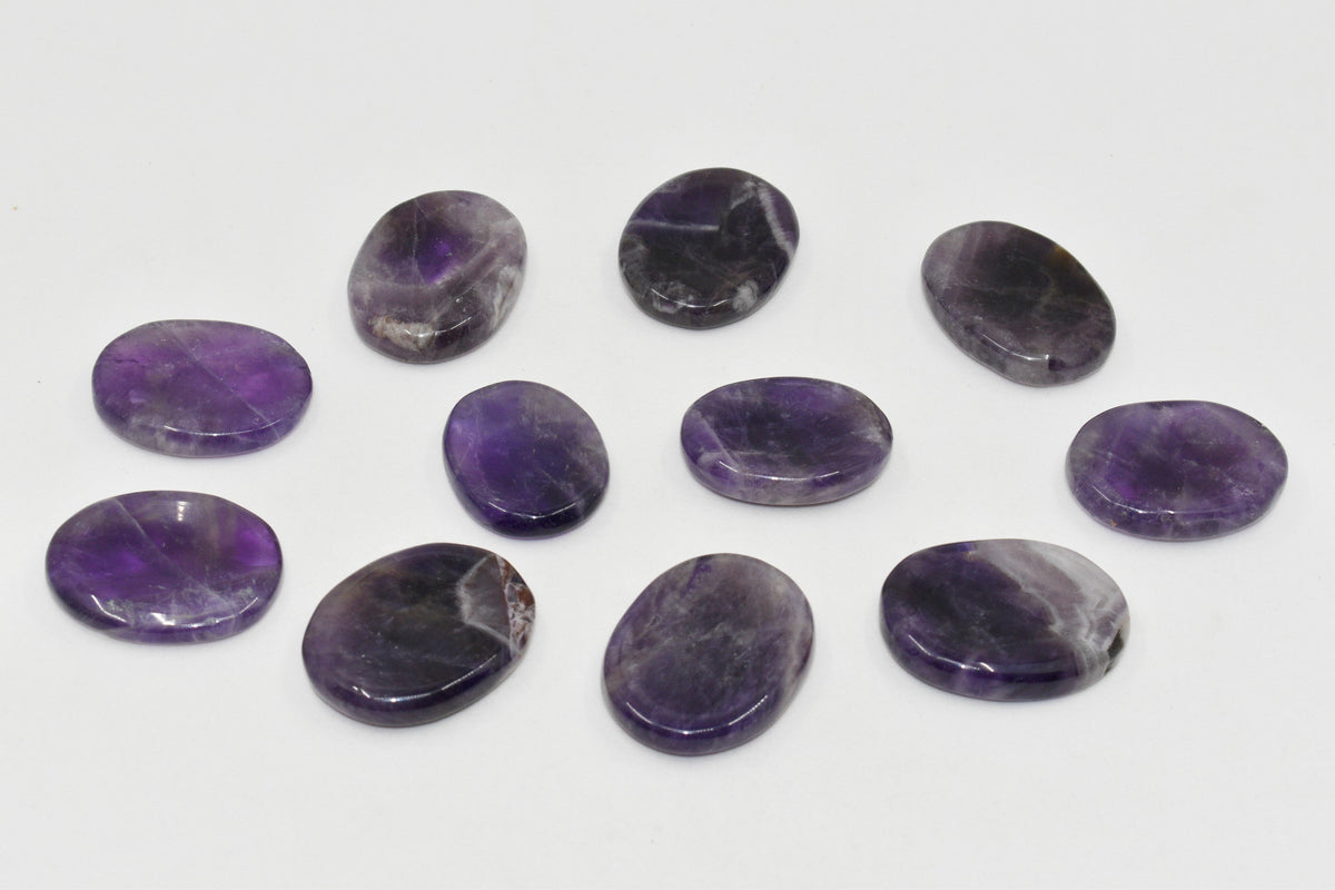 Amethyst Worry Stone for crystal healing-natural