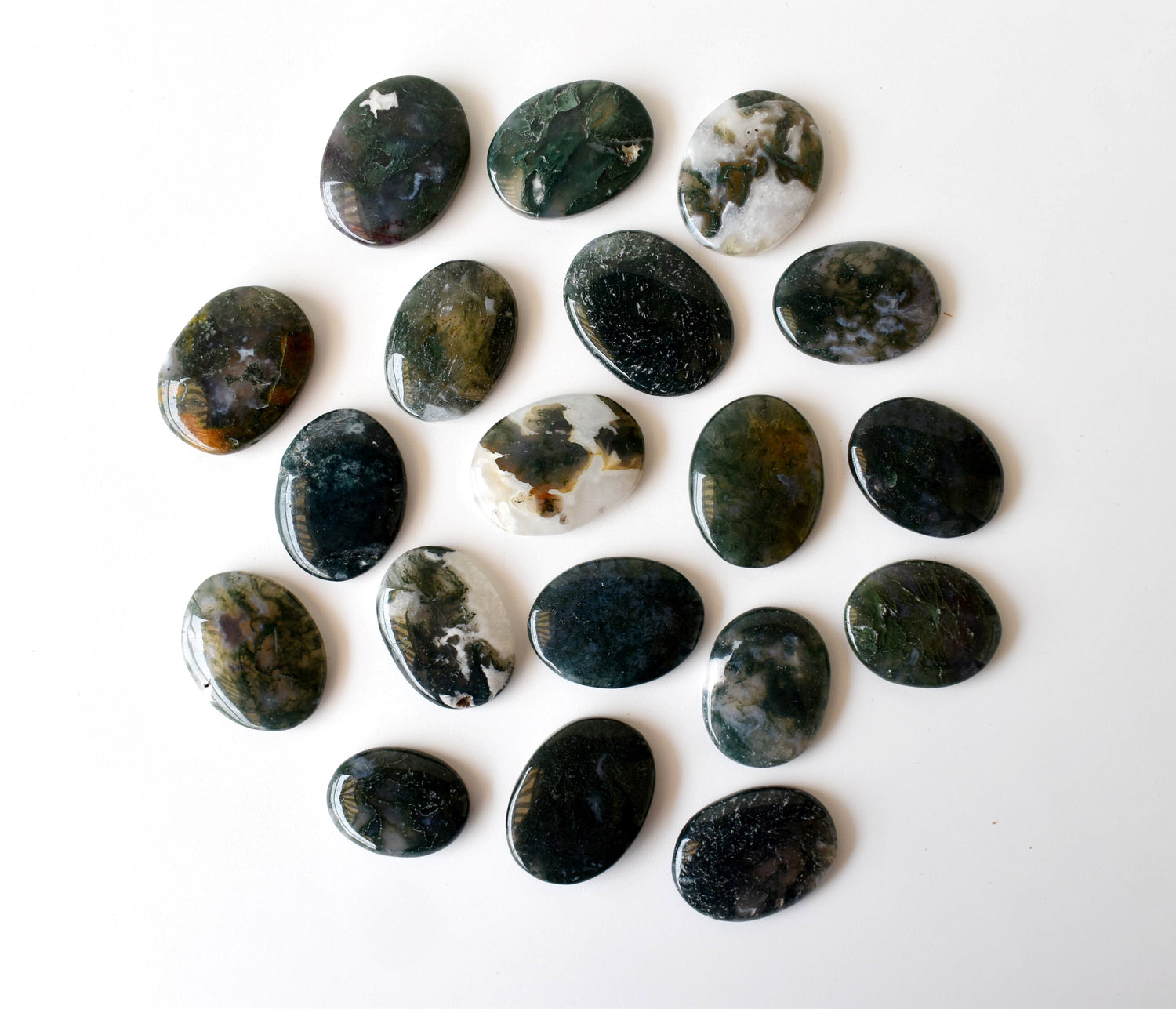 Moss Agate Pocket Stones