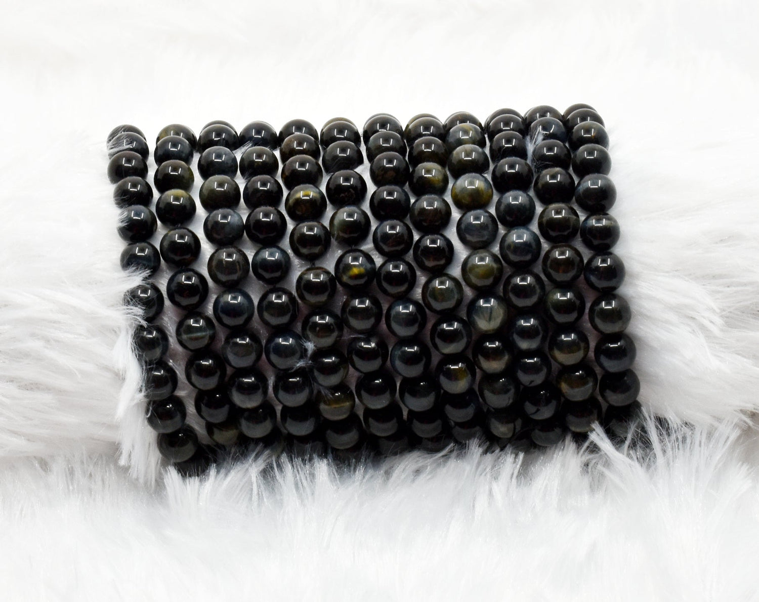 Natural Golden Obsidian Round Beads