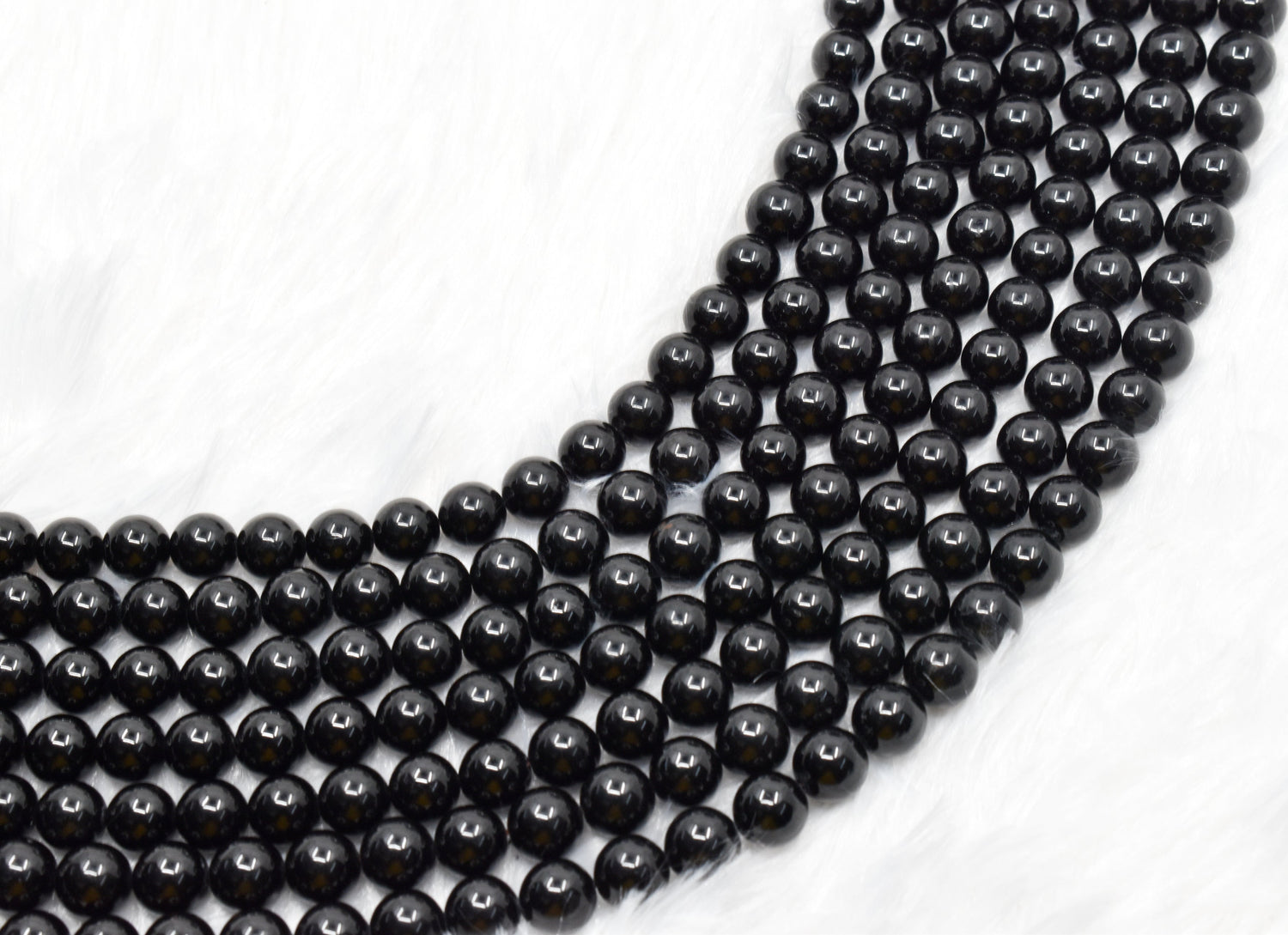 Natural Black Tourmaline Round Beads