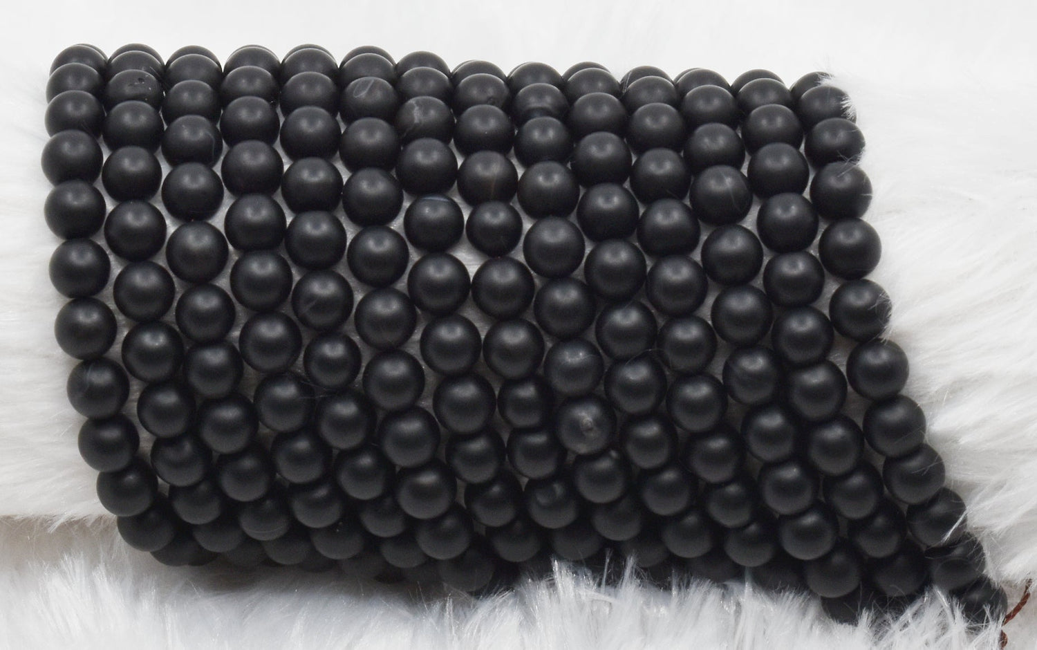 Natural Matt Black Onyx Round Beads