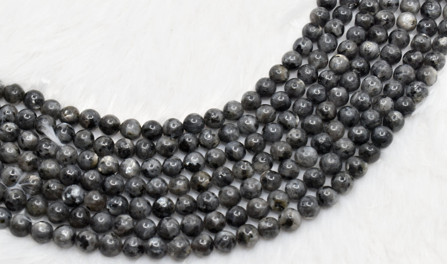 Natural Black Labradorite Round Beads